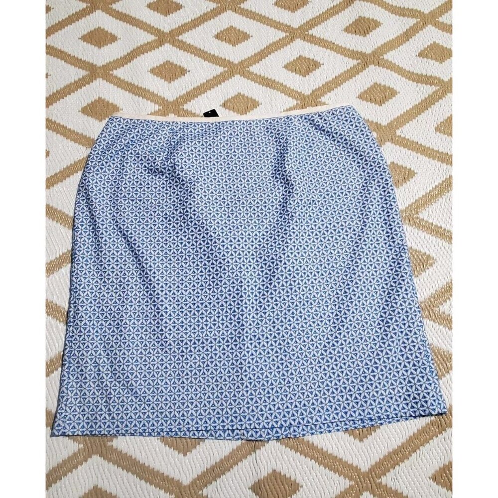 TALBOTS Embroidered Eyelet Lined White Blue Pencil Skirt Size 22W NWT $109